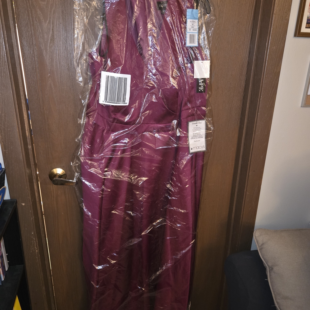Xscape Satin Prom Dress in Magenta - Picture 5 of 5